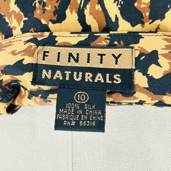 Vintage 90s Finity Naturals 100% Silk Leopard Print Wrap Midi Skirt - Picture 6 of 7